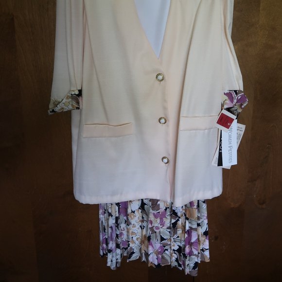 Vintage Women's Robert Too 2-Piece Jacket Dress with Tags Size 18WP - Picture 2 of 10